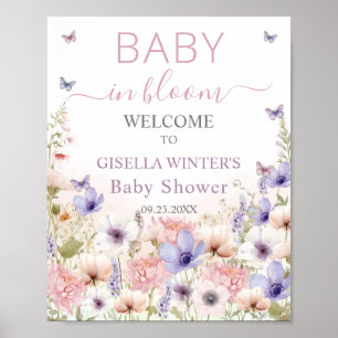 Lila Rosa WildblomButterflies Baby i Bloom Poster
