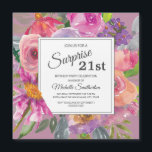 Lila Rosa Wildbloms 21:a fyrkantiga Födelsedagsfes Magnetisk Inbjudningskort<br><div class="desc">Färg lila och rosa vattenfärgsblomma 21-årsdagen party kvadratmagnetisk inbjudan till kvinnor. Kontakta oss om du behöver hjälp med anpassning eller om du vill begära matchande produkter.</div>