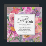 Lila Rosa WildblomSquare 40 Birthday Party Magnetisk Inbjudningskort<br><div class="desc">Färg lila och rosa vattenfärgsblomma 40-årsdagen party kvadratmagnetisk inbjudan till kvinnor. Kontakta oss om du behöver hjälp med anpassning eller om du vill begära matchande produkter.</div>