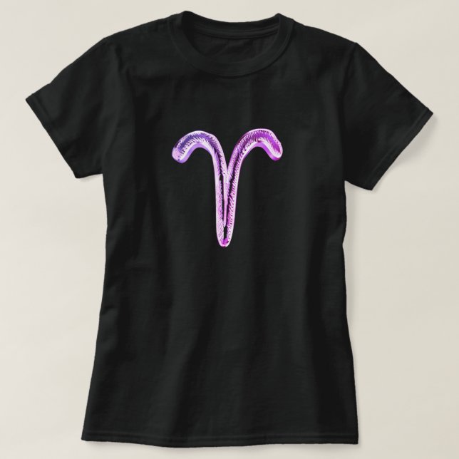 Lila Rosa Zodiac Horoscope-tecken Astrologi T Shirt (Design framsida)