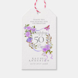 Lila Rosband 50-årsdag Presentetikett