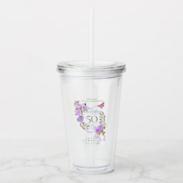 Lila Rosband 50-årsdag Take Away Mugg