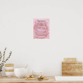 Lila rosblom Desiderata-dikt Poster