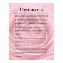 Lila rosblom Desiderata-dikt