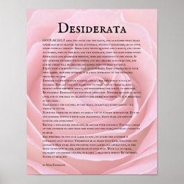 Lila rosblom Desiderata-dikt Poster