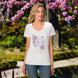 Lila rosettband 50-årsdag t shirt