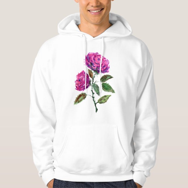 Lila Rosor Hoodie (Framsida)