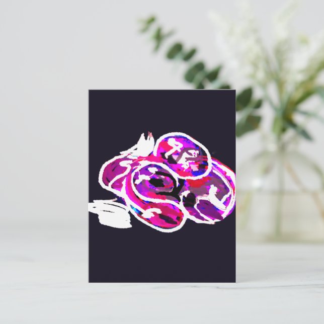 Lila rosor höst  vykort (Stående Fram)