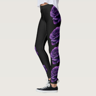 Lila rosor leggings