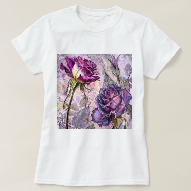 Lila Rosor T-Shirt (Design framsida)
