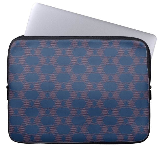 Lila, rött, trendig, coola modern dekorativ konst laptop fodral (Framsidan)
