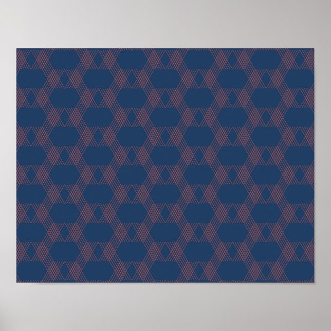 Lila, rött, trendig, coola modern dekorativ konst poster (Framsidan)