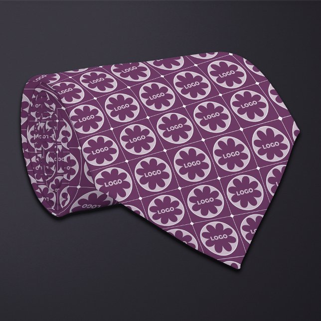 Lila Round Logotyp Mönster Slips (Skapare uppladdad)