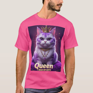 Lila Royal Kitty – Drottning Hör Min Kattas Purr T Shirt