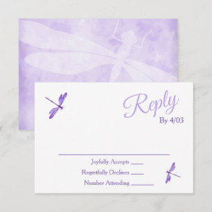 Lila RSVP-bifogade kort