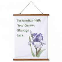 Lila Ruffled Iris Blommigt Botanical Art Anpassnin