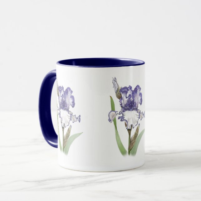 Lila Ruffled Iris Mugg (Framsida vänster)