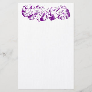 Lila Rulla 1 Corinthians 13 Bröllop Stationery Brevpapper