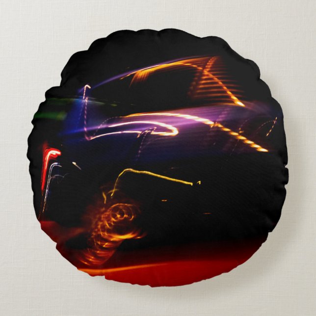 lila runt hörnpelare rund kudde (Framsidan)