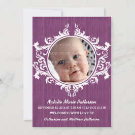 Lila Rustic Swirls Baby Meddelande