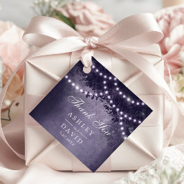 Lila Rustic Träd Canopy Ljus Woodland Bröllop Gåvor Etiketter