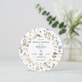 Lila Rustika Vildblommor Inbjudningar