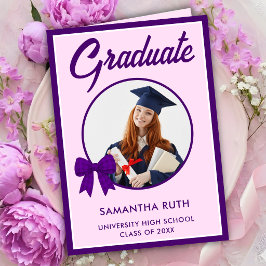 Lila rutig band fotos examensfirande  kort