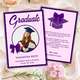 Lila rutig band Fotos examensfirande Meddelande