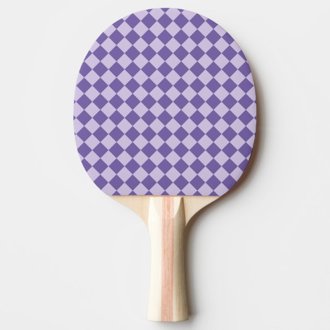 Lila rutig diamantmönster pingisracket (Framsidan)