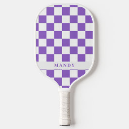 Lila Rutig Räfflad Pickleball-Paddle med Anpassat