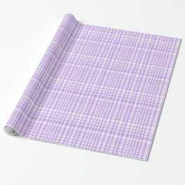 Lila rutigt flickigt baby shower-inpackningspapper presentpapper