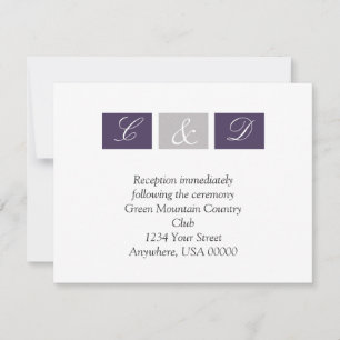 Lila rutor RSVP-kort OSA Kort