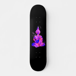 Lila rymd Buddha siluett Mini Skateboard Bräda 18,5 Cm