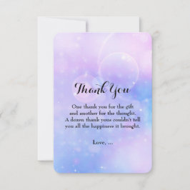 Lila Rymdiga Ljus Födelsedagsfest Tack Kort