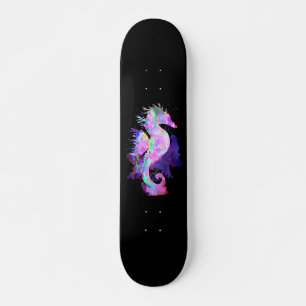 Lila rymdsjöhäst mini skateboard bräda 18,5 cm