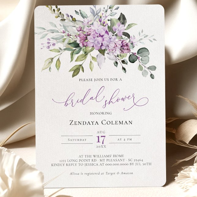 Lila Sage Grönt Möhippa Lilacs-inbjudan Inbjudningar (Skapare uppladdad)