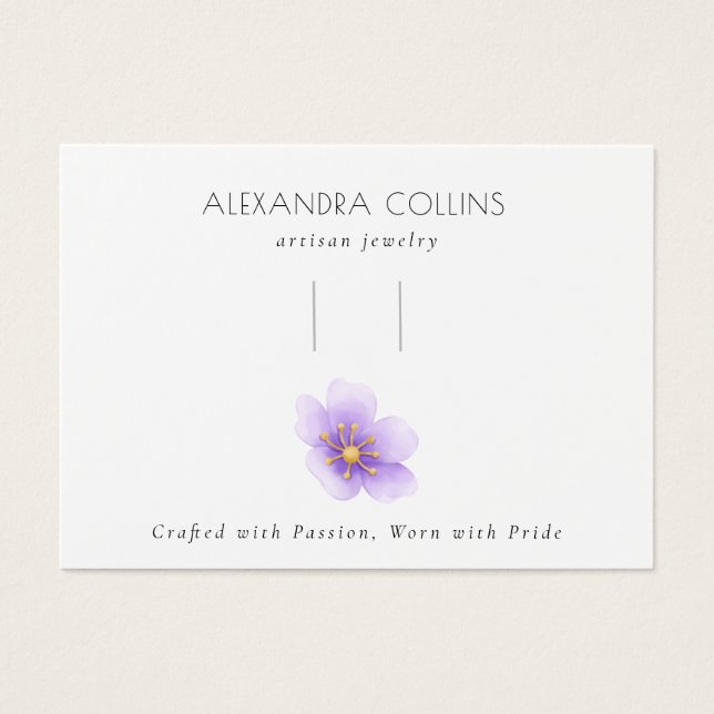 Lila Sakura Blommar Hairclip Barrette Visning Visitkort (Framsidan)