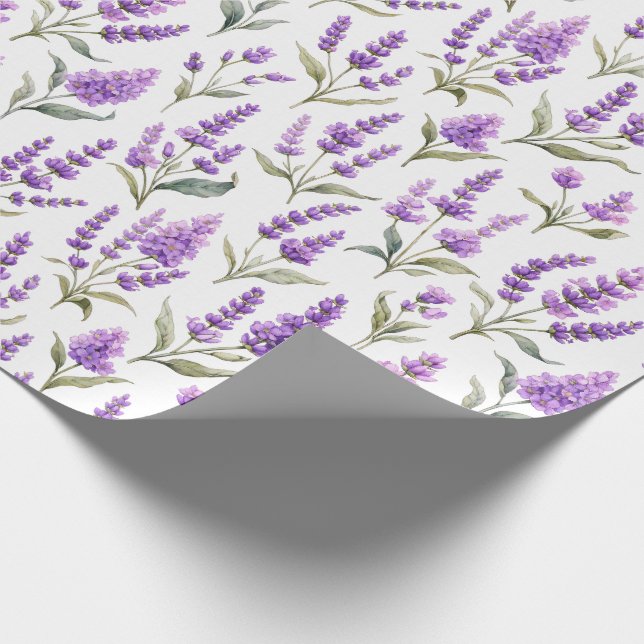 Lila Salvia Grön Lavendel Blomma Presentpapper (Hörn)