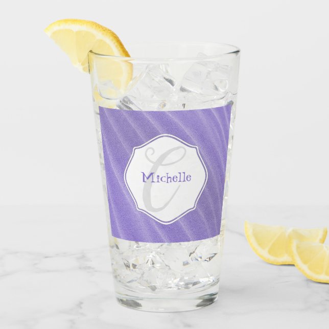 Lila Sand Ripples Personlig Drinkglas Glaskopp (Framsida Ice)