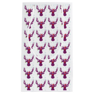 Lila Santa Hjort New Year Gift Bag