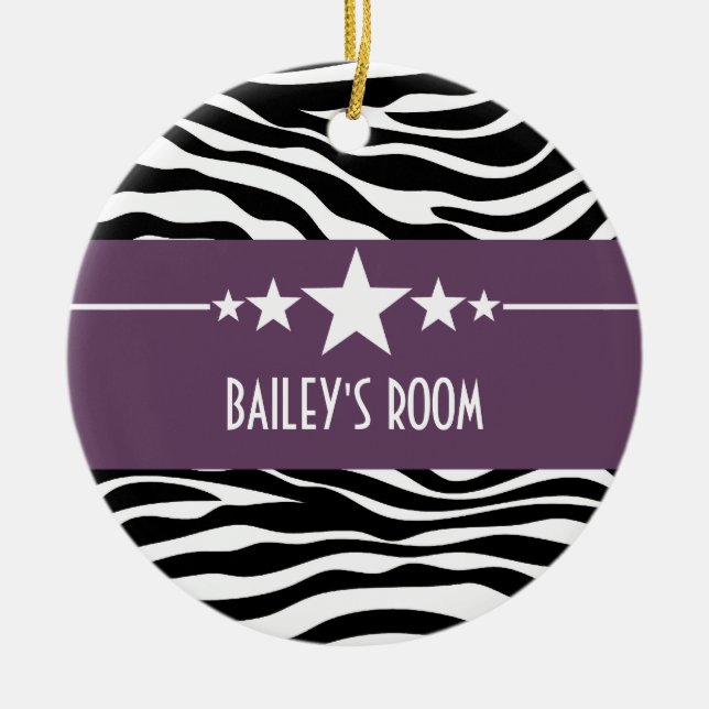 Lila Sassy Star Zebra Ornament (Framsidan)