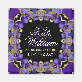 Lila Satin Bröllop Announcement Magnet