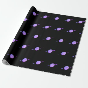 Lila Saturon Black Wrapping Papper Presentpapper