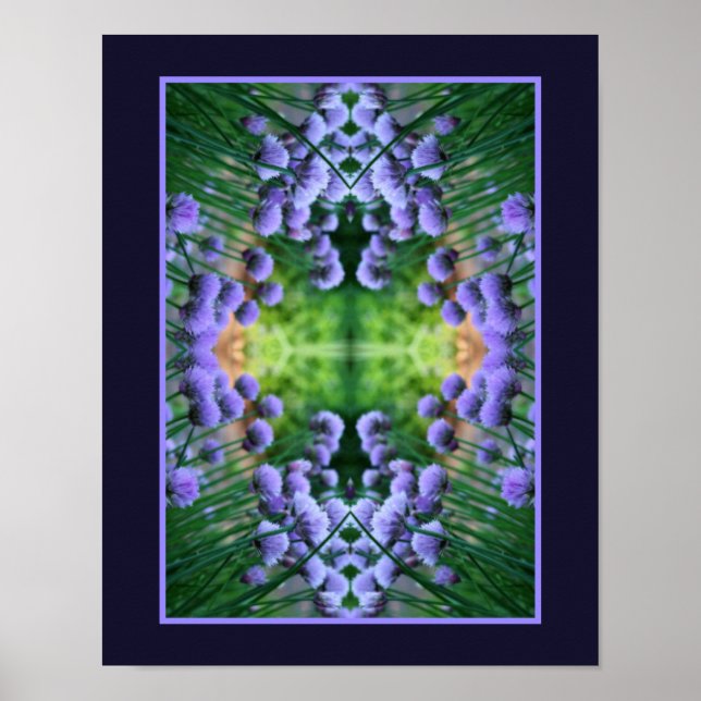 Lila Scallion Abstrakt Flowers Orton Poster (Framsidan)