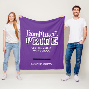 Lila School Pride Mascot Namn Fleece Blanket