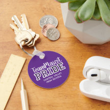 Lila School Pride Mascot Namn Keychain