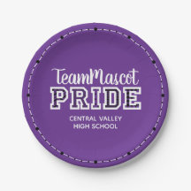 Lila School Pride Mascot Namn Pappra Tallrikar