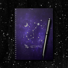 Lila Scorpio Zodiac | Kosmiskt astrologi Horoscope Anteckningsbok