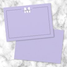 Lila Script Calligraphy Namn Monogram
