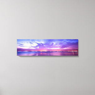 Lila Sea Sunset Reflection Panoramic Canvas